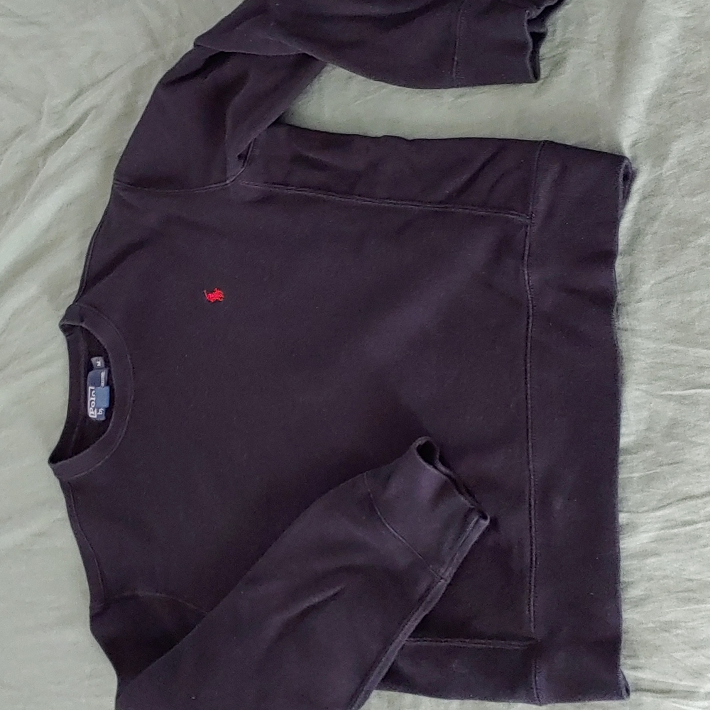 Men's Black Polo sweatshirt. Cotton. Pre worn good shape. Medium Size runs small
